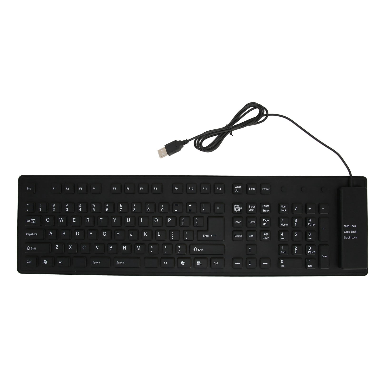 109 Keys Foldable Silicone Keyboard Quiet Waterproof Dustproof USB
