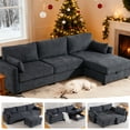 thumbnail image 1 of 109'' Modular Sectional Sofa with Storage Ottoman, L Shaped Cloud Couch with Leg, Deep Seat Comfy Cloud Sofa, 4 Seat Convertible Sectional Couches for Living Room (Gray, Low Legs 1.97"), 1 of 9