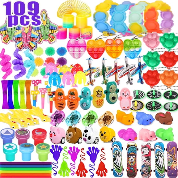 109 PCS Party Favors Toys for Kids, Assorted Small Toys Bulk Mega Set, Goodie Bag Stuffers, Pinata Fillers, Treasure Box Prizes for Classroom, Carnival Prizes, Birthday Party Gifts for Boys Girls