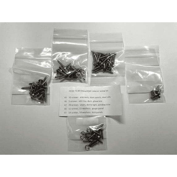 109 Piece Stainless Steel Interior Screw Set For 1973-1980 Chevy and GMC Trucks