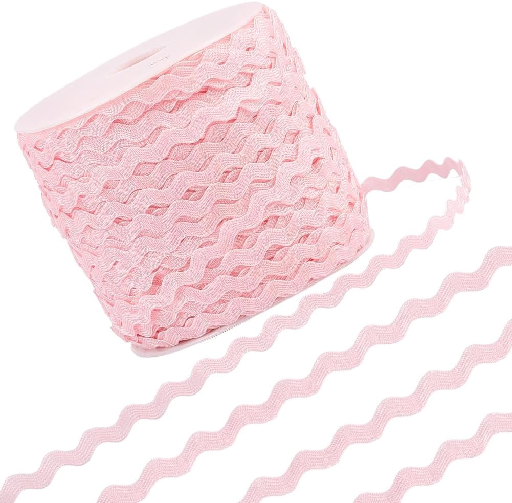 109 Yard x 0.2 Inch Wave Bending Fringe Trim RIC Rac Ribbon Pearl Pink ...