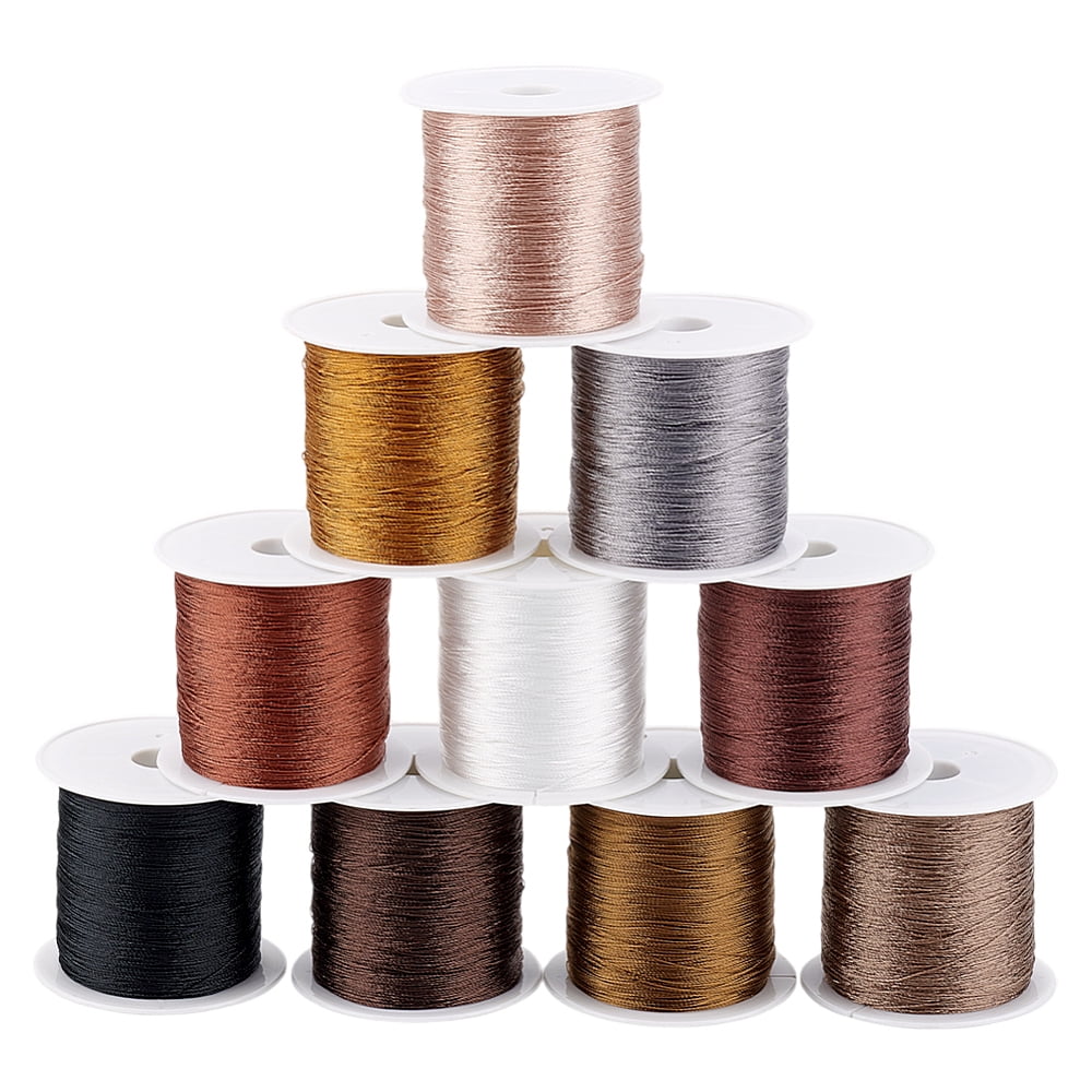 109 Yards 0.1mm Beading String 10 Colors Bracelet Beading Thread Seed Bead Thread Polyester Cord Thin Craft Wire Fishing String Jewellery