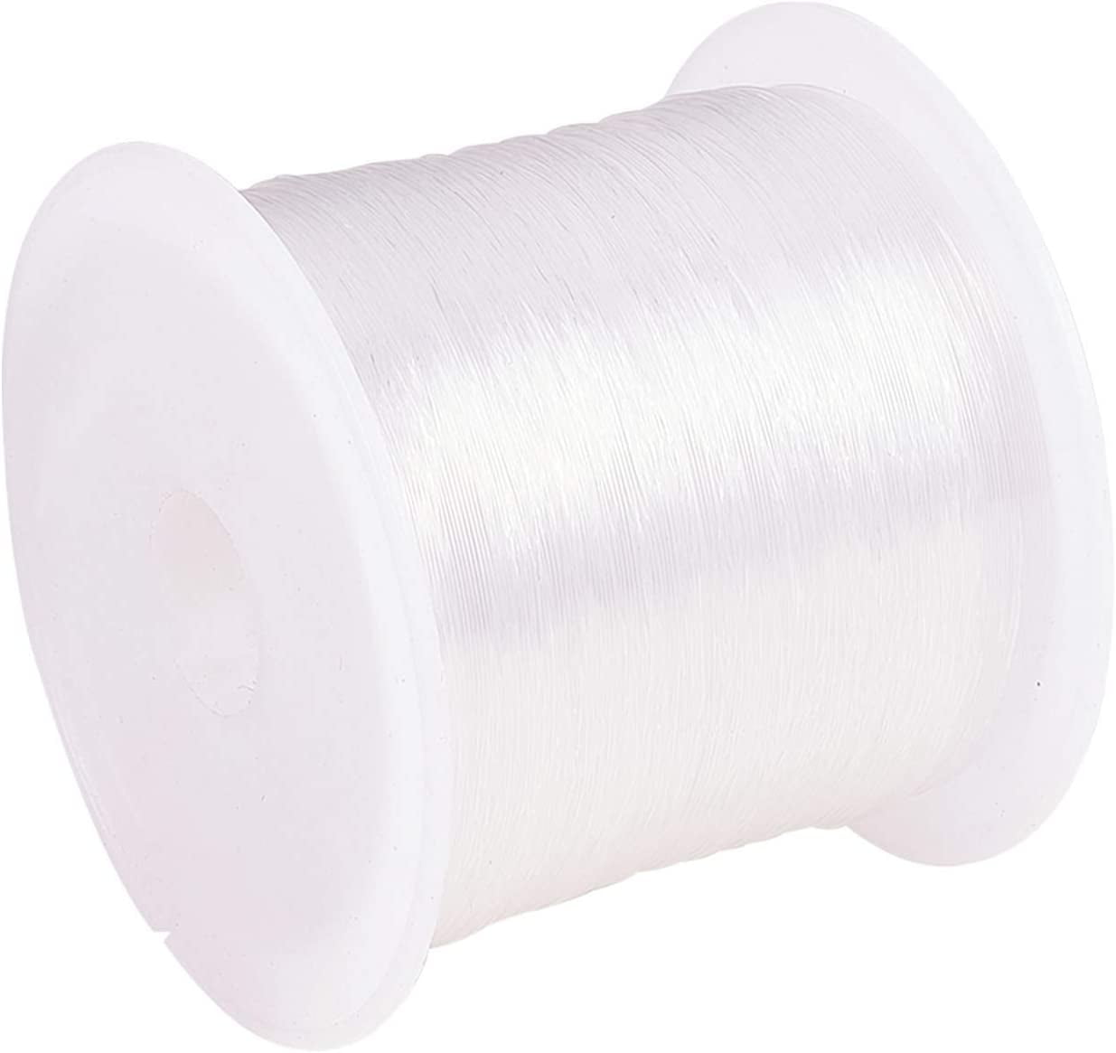 Whale Stretchy String for Bracelets, 3 Rolls Clear Elastic White