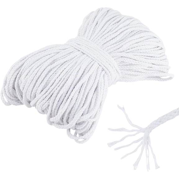 109 Yards 5mm Cotton Rope White Drawstring Rope Piping Cord Macrame Coiling Cord Natural Cording Drawstring Cords Round Cotton Cording