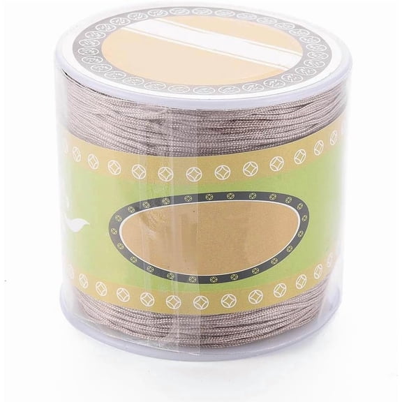 109 Yards Chinese Knotting Cord Nylon Thread Rosy Brown 0.8mm Beading Thread Wrapped Around White Plastic Spool Ideal for Crafting Jewelry Traditional Chinese Knots and Creative Designs