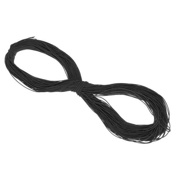Uxcell Elastic Cord Heavy Stretch String Rope for Crafting DIY Sewing Hook Straps Camping Tie Down Strap Black 1.5mm x 100m