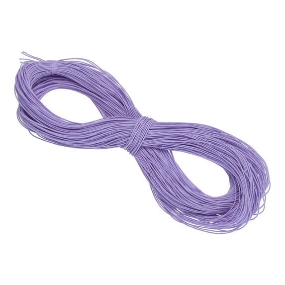 Uxcell Elastic Cord Heavy Stretch String Rope for Crafting DIY Sewing Hook Straps Camping Tie Down Strap Light Purple 1mm x 100m