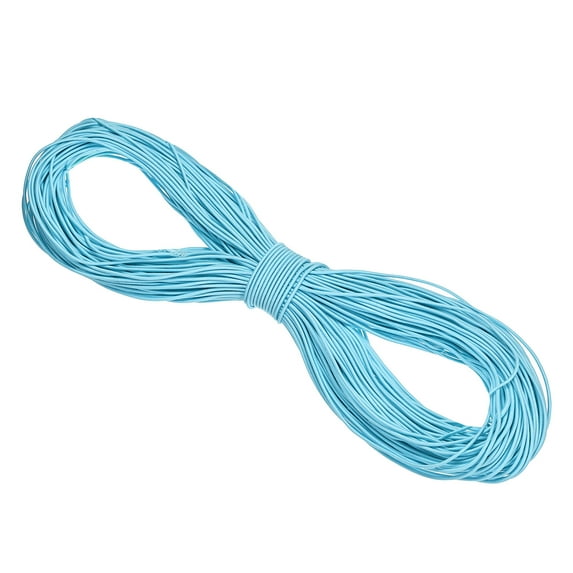 Uxcell Elastic Cord Heavy Stretch String Rope for Crafting DIY Sewing Hook Straps Camping Tie Down Strap Aquamarine Blue 2mm x 100m