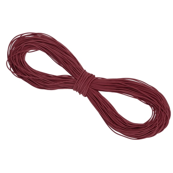 Uxcell Elastic Cord Heavy Stretch String Rope for Crafting DIY Sewing Hook Straps Camping Tie Down Strap Burgundy Red 2mm x 100m
