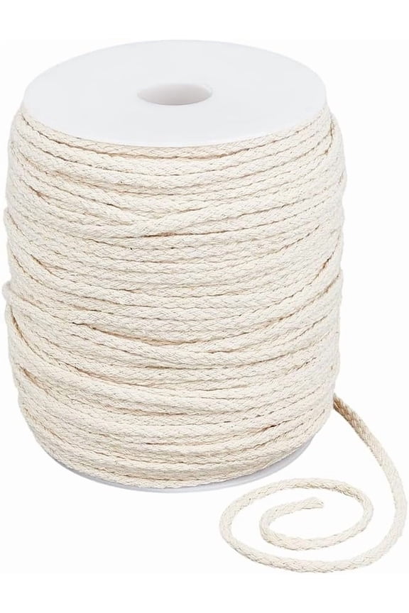 109 Yards Flat Drawstring Cord Replacement 4mm Cotton Piping Cord Macrame Cord Flat 8-Ply Cotton Rope Twist Threads for DIY Garment Sewing Sweatpants Bags Piping Upholstery Pillows