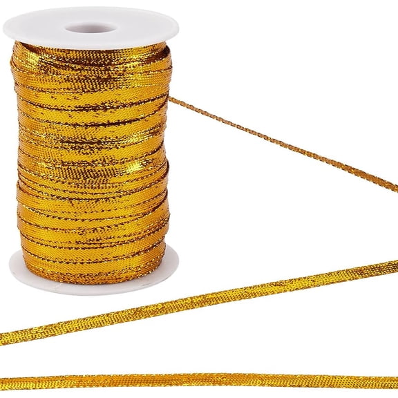 109 Yards Gota Patti Trim Rolls 1/4" Metallic Lace Trim Ribbon Decorative Embroidery Edge Trimming with Plastic Spool DIY