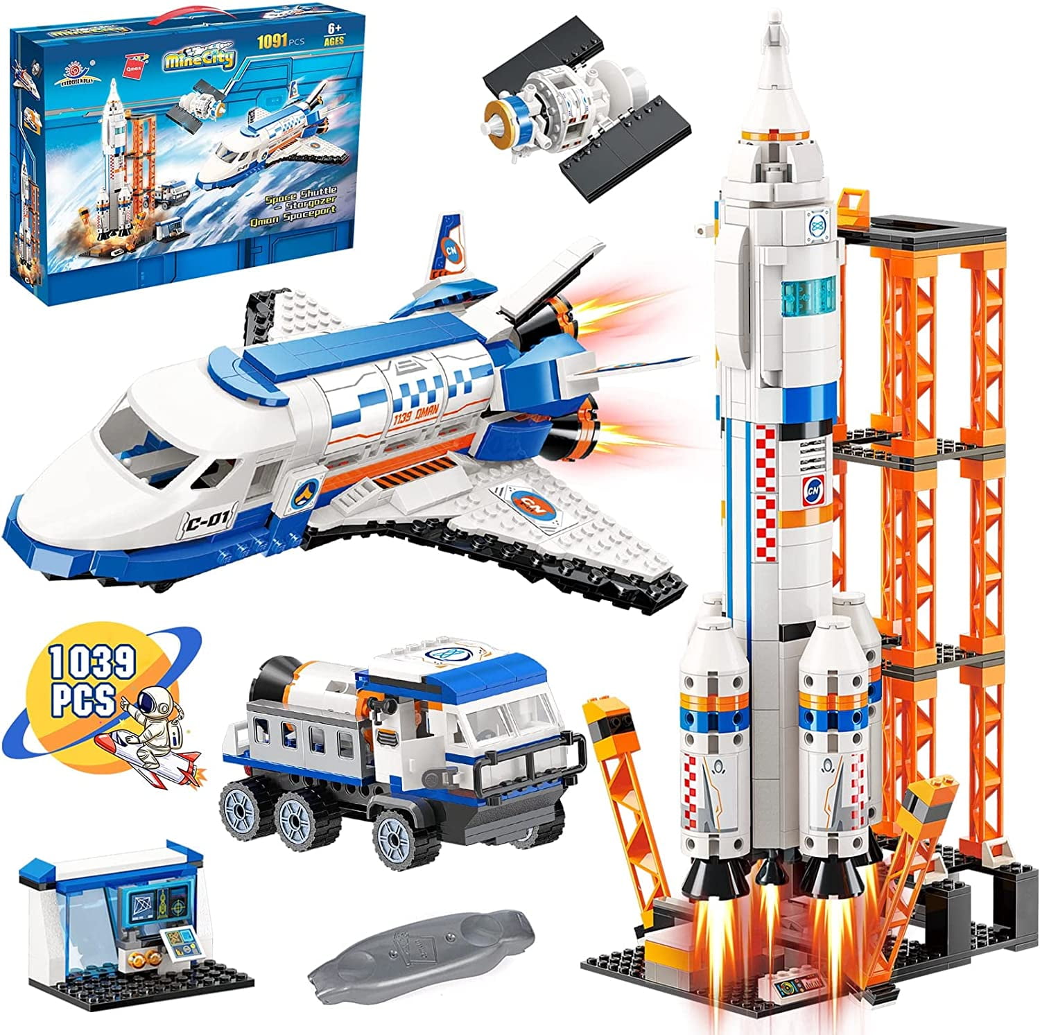 Lehoo Castle Solar Space Robot Toys, Space Station Space Shuttle Building  Kit