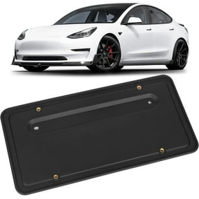 109684400B Rear License Plate Frames for 2017-2023 Tesla Model 3 and 2020-2025 Model Y Car, Rear Plate Holder with 4 Brass Mounting Screw Holes, Rust Proof Rattle Proof License Plate Holder Bracket