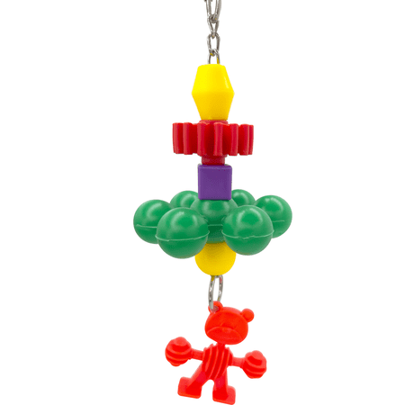 1098 Star Gear Grabber Mandarin Bird Toys by M&M - Handmade Colorful Interactive Straightforward Hanging Bird Toy