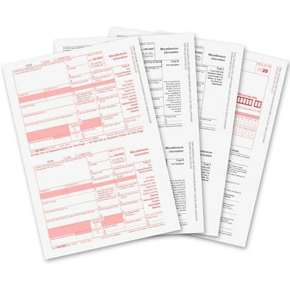 1099 MISC Forms 2025, 1099 MISC Laser Forms IRS Approved Designed for Quickbooks and Accounting Software 2025, 4 Part Tax Forms Kit, 25 Vendor Kit - Total 54 (105) Forms$$Office