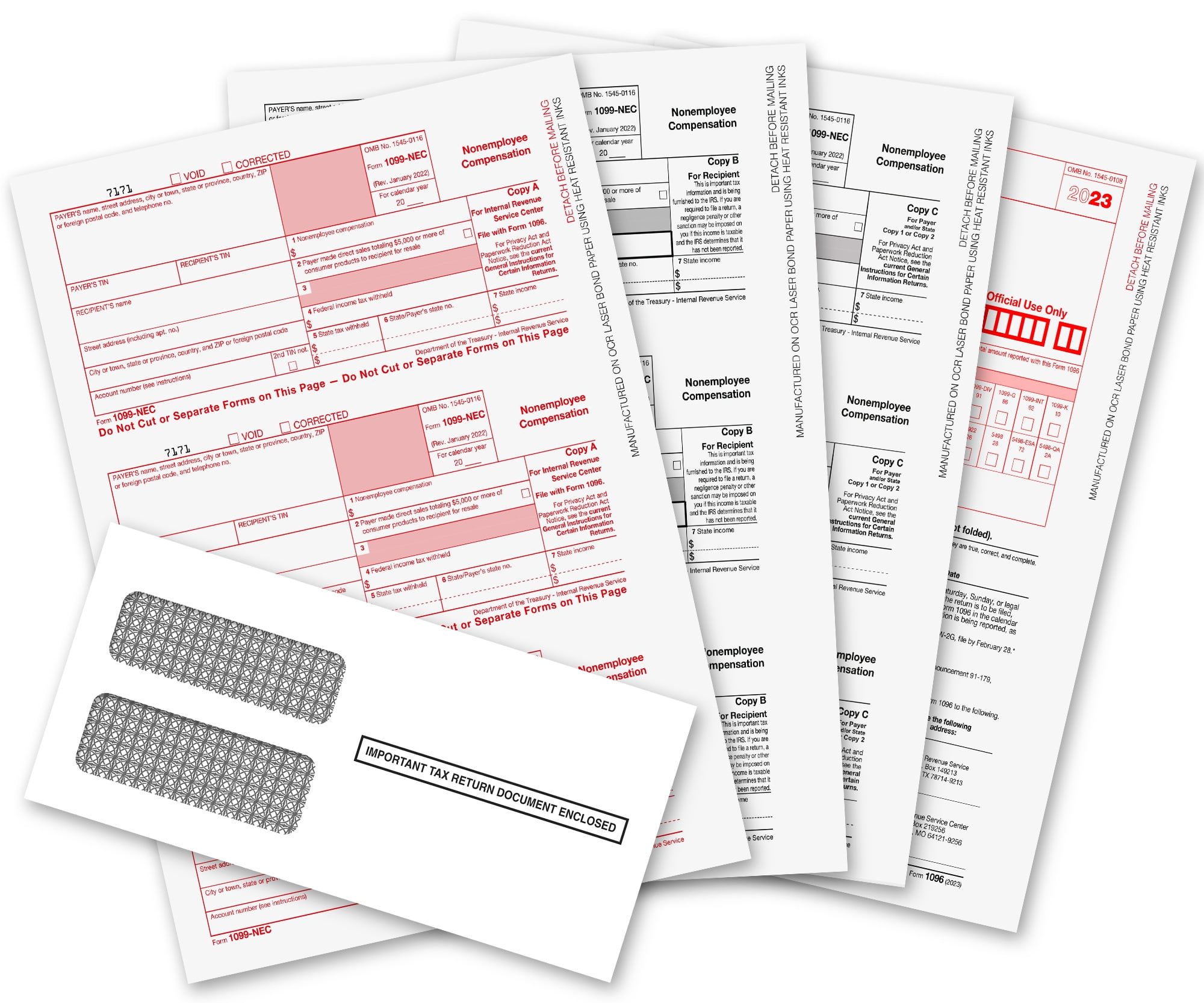 2023 IRS-Approved 1099 NEC Forms Quickbooks Compatible, 4-Part Tax Forms Kit with Self-seal Envelopes - Walmart.com 2023-irs-approved-1099-nec-forms-quickbooks-compatible-4-part-tax-forms-kit-with-self-seal-envelopes-walmart-com