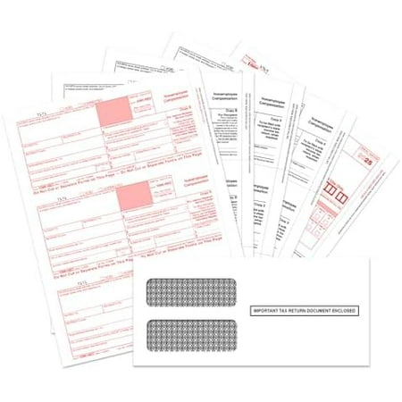 1099 NEC Forms 2025, 4 Part Tax Forms Kit, 25 Vendor Kit of Laser Forms Designed for QuickBooks and Accounting Software, 25 Self Seal Envelopes Included$$Office