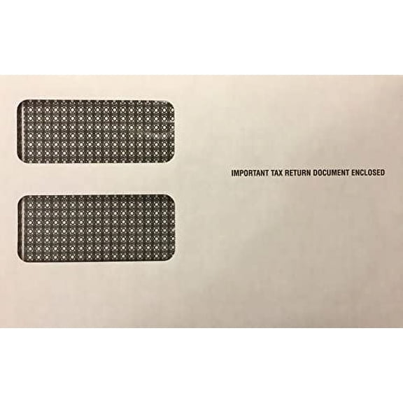 1099-R, 1099-DIV Gummed Easy Seal Envelopes - 25 Envelopes 9 x 5 5/8 inches - Privacy Tint Double Window