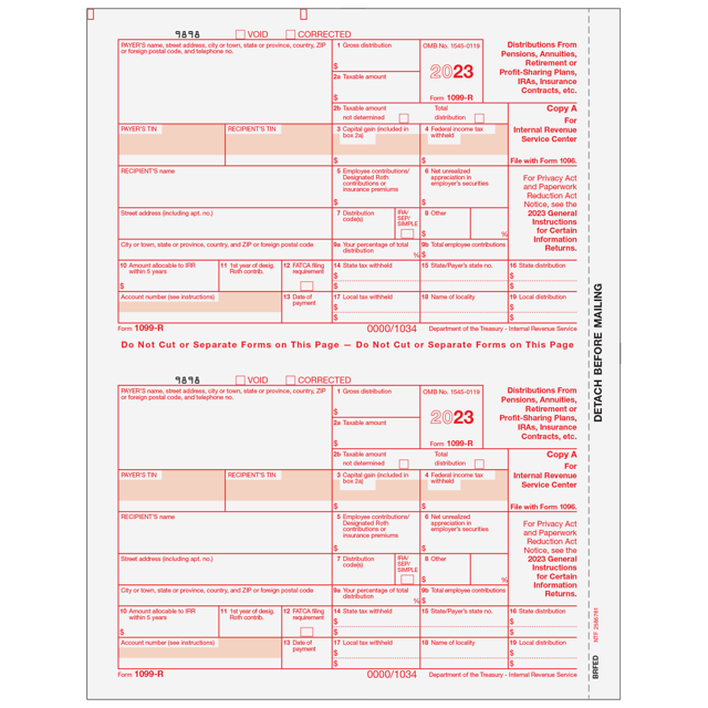 1099 r 2 up federal copy a irs approved tax forms 100 pk walmart