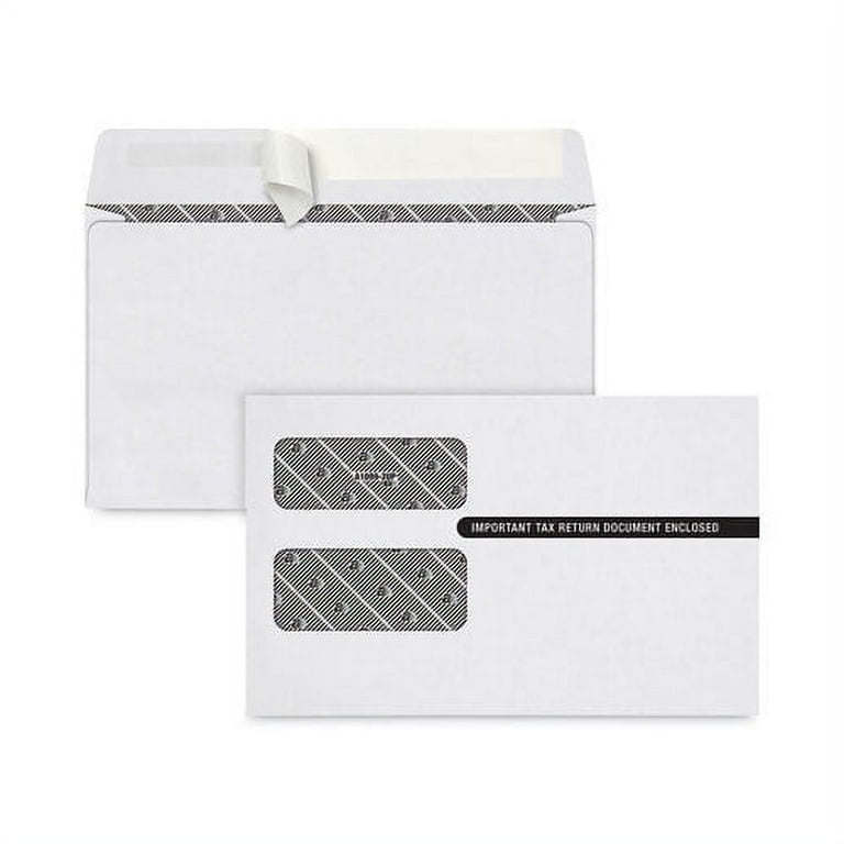 1099 Self-Seal Security Tinted Double Window Envelope, Square Flap, Self-Adhesive Closure, 5.63 x 9.5, White, 100/Pack 1099 Self-Seal Security Tinted Double Window Envelope, Square Flap, Self-Adhesive Closure, 5.63 x 9.5, White, 100/Pack