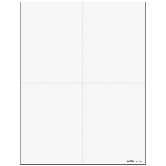 1099 and W-2 4up Blank Form ONLY with NO printed instructions on back ...