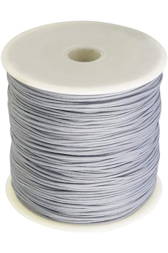 109Yards 0.8mm Nylon Jewelry Thread Cord Chinese Knotting Beading Cord for DIY Jewellery Making Macrame Kumihimo Shamballa Bracelet - Light Grey