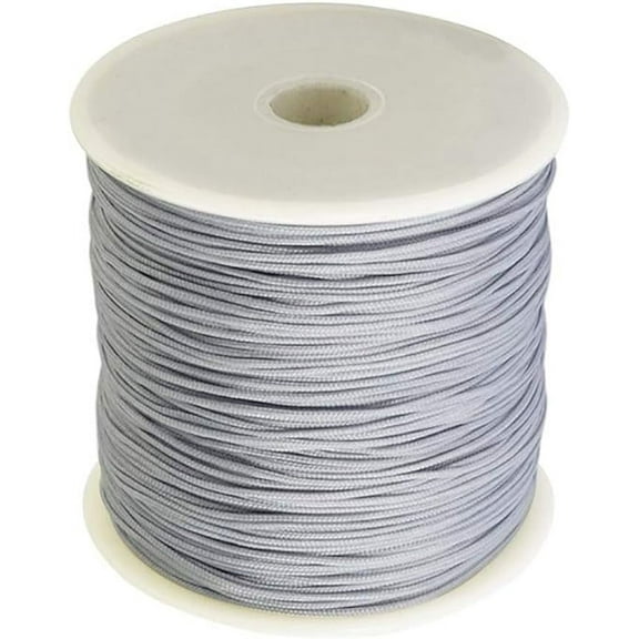 109Yards 0.8mm Nylon Jewelry Thread Cord Chinese Knotting Beading Cord for DIY Jewellery Making Macrame Kumihimo Shamballa Bracelet - Light Grey