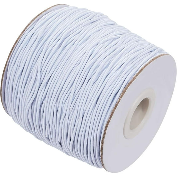 109Yards Elastic Cord 1.2mm White Round Beading Bracelet Threads for Hair Ties Home Uses and DIY Jewlery Making