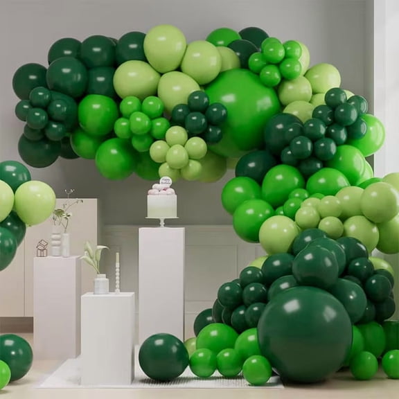 109pcs Dark Green Balloon Garland Arch Kit - Perfect for Birthdays, Weddings, Graduations, and Jungle Parties