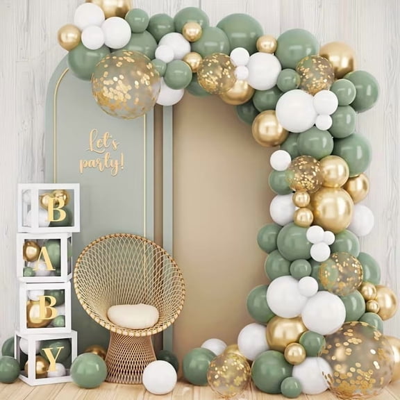 109pcs Sage Green Balloon Garland - Perfect for Tropical Birthday Parties and Jungle Safari Decor