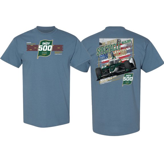 109th Indianapolis IndyCar 2025 Adult 500 Race 5.25.2025 Car Flag Tee