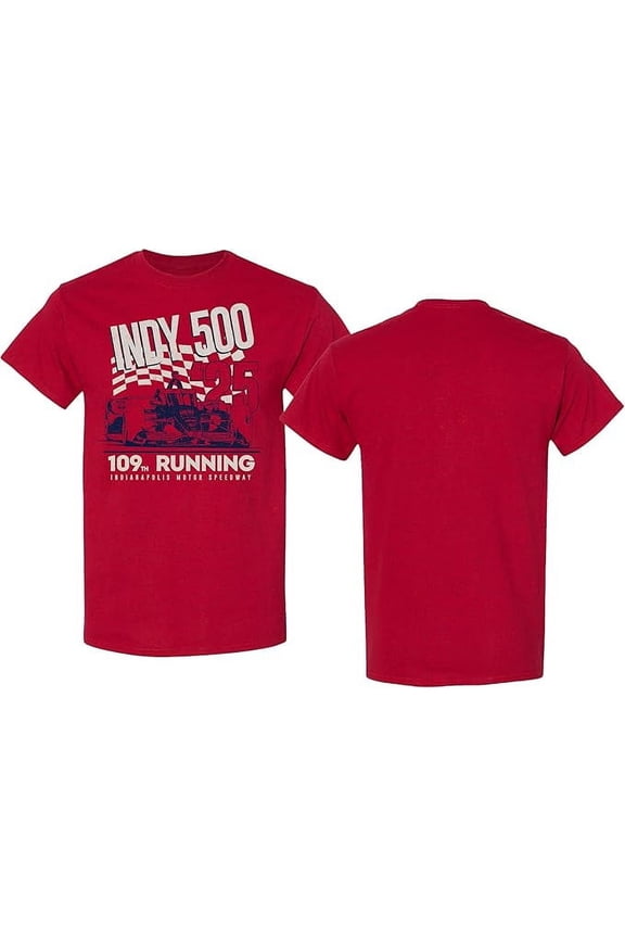 109th Indianapolis IndyCar 2025 Adult Race 5.25.2025 Red Graphic Logo Tee M
