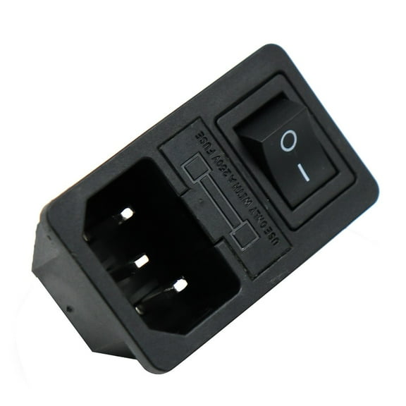 10A 125V Power Outlet Inlet Modular With Rocker Switch 3-Pin Iec320 C14 Connector For Computer Home Appliance Black Red Blue Green Yellow Black