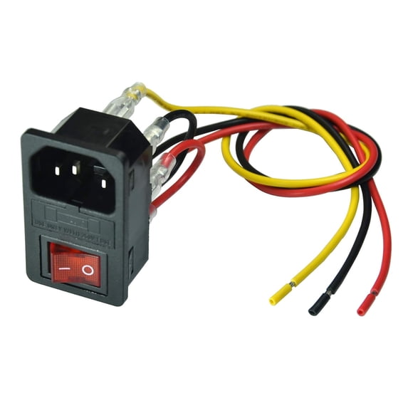 X Rocker Plug Socket 10A 125V Rocker Switch Power Socket Inlet Module Plug 10A Fuse with ...