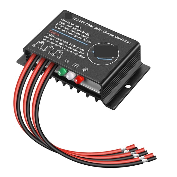 10A 20A 12V 24V Waterproof PWM Mini Solar Charge Controller Regulator With Cable ,High-Efficiency - 20A_A