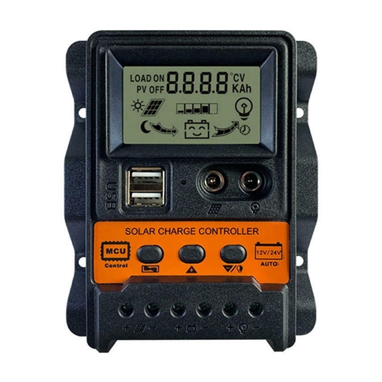10A/20A/30A Solar Charge Controller 2.5A Dual USB Output LCD Display ...