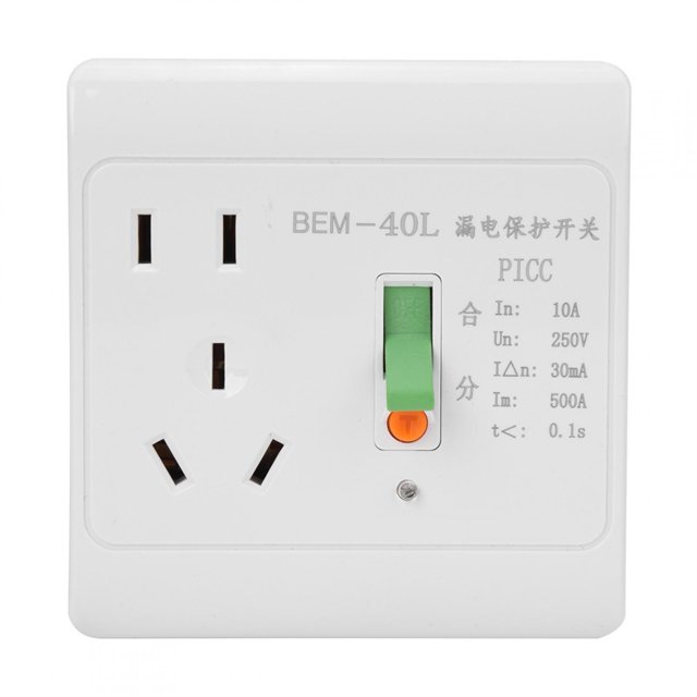 10A, 250V, 40L Outlet for Enhanced Safety Leakage Protection Wall
