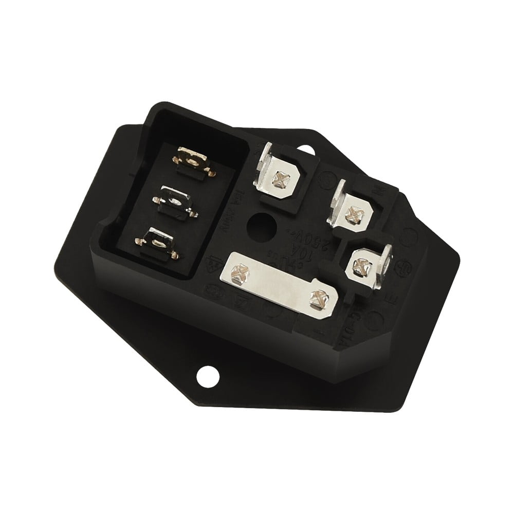 10A 250V Power Switch AC Outlet with Triple Red Rocker Switch Fuse