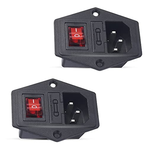 10A 250V Rocker Switch Power Socket Inlet Module Plug 10A Fuse with ...