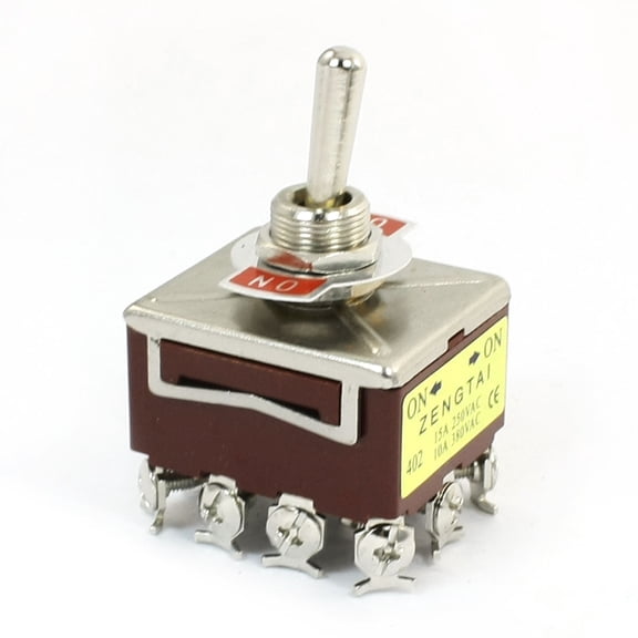 10A/380VAC 15A/250VAC 12 Terminals 4P2T ON/ON 2 Way Toggle Switch KN402
