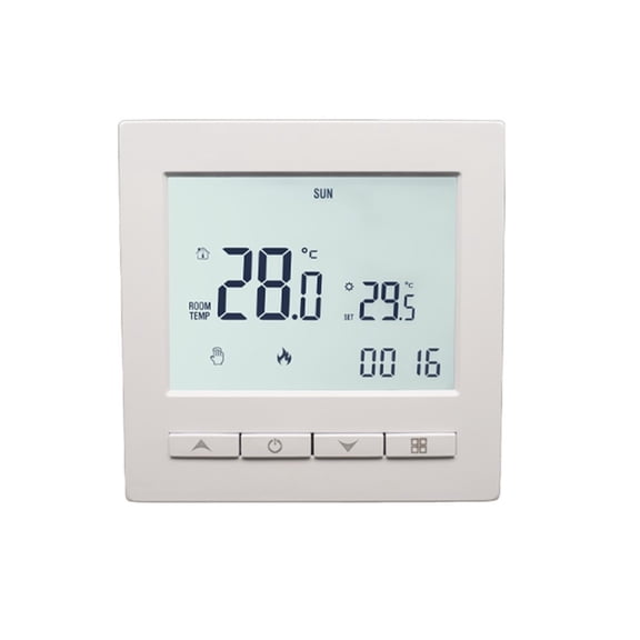 10A Digital Room Thermostat with Floor Heating Control, Touch LCD Display, and Lock for Temperature Precision