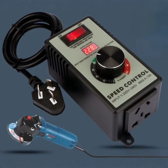 10A Electronic Speed Controller With Stepless Speed Regulation, Overload Protection & Digital Display, Variable Speed Controller For Fans And Motors For Home Workshop, Diy
