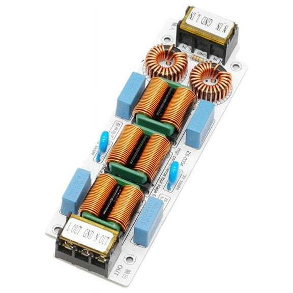 10A Filter 4-Stage Electromagnetic Interference Suppressor Common Power EMC Audio Amplifier Purifier Without Shell