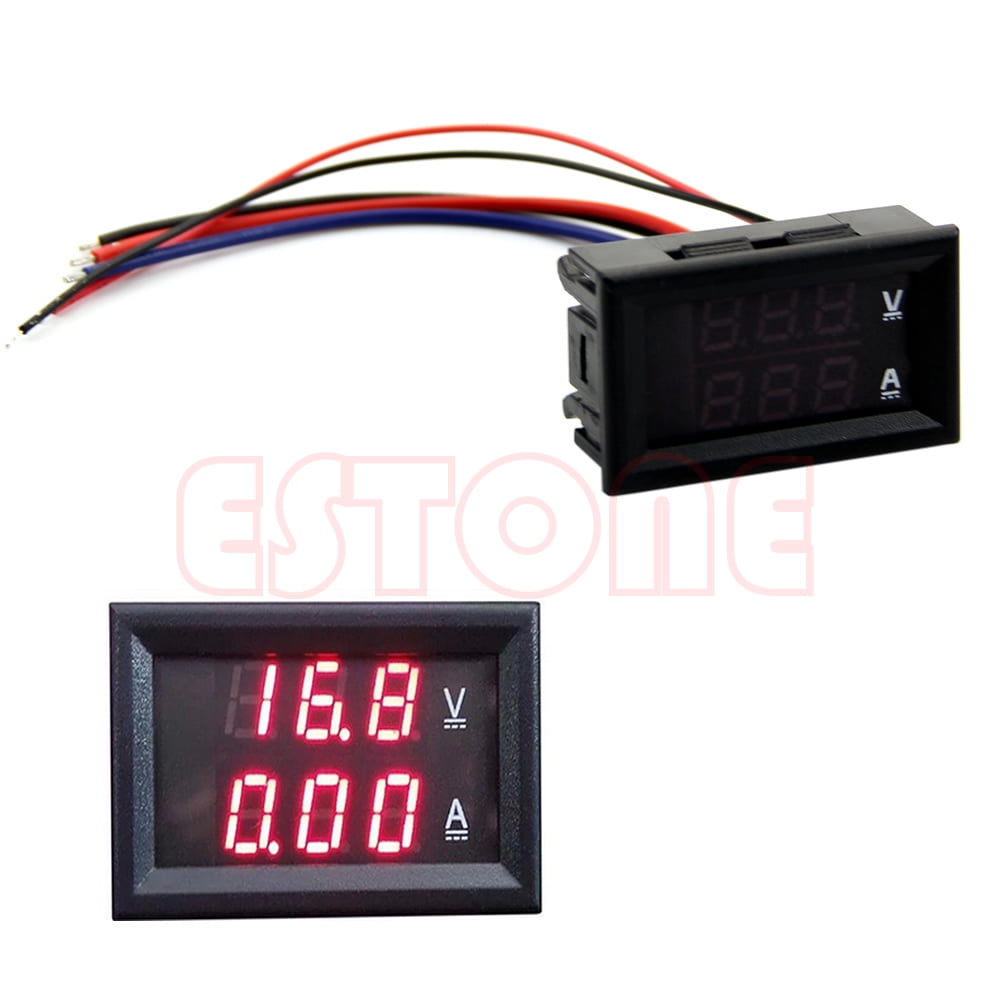 10A for DC 100V Voltmeter Ammeter Red LED Panel Amp Dual Digital Volt