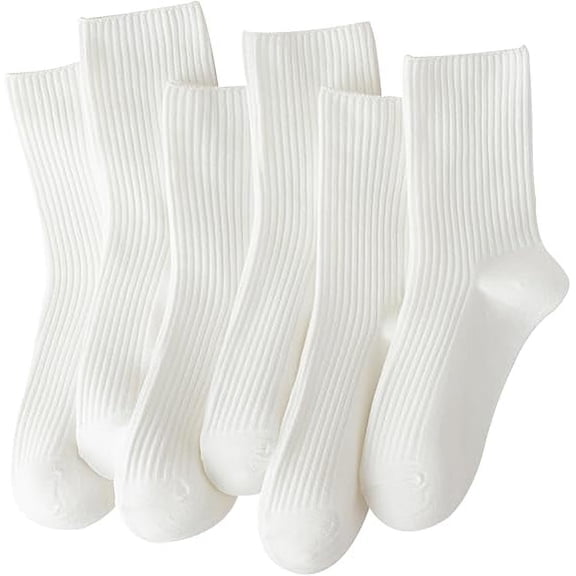 10AGIRL Crew Socks, 6 Pack Cotton Casual Aesthetic Socks for Women