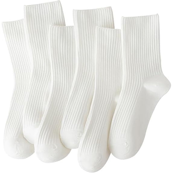 10AGIRL Crew Socks, 6 Pack Cotton Casual Aesthetic Socks for Women