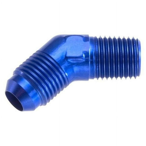 10AN 45 deg to 12 Male NPT Male Adapter - Blue