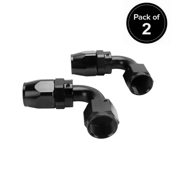 10AN 90 Degree Fitting Swivel Hose Adapter Fits Oil Fuel Hose Line Aluminum 2Pcs
