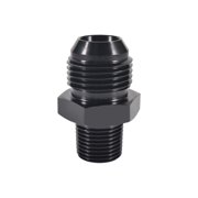 10AN Male Flare to 3/8" NPT Pipe Fitting Adapter, Aluminum Straight 10AN to 3/8   NPT Male Hose Fitting Adapter for Automotive Replacement Fuel System FittingsBlack Anodized