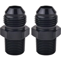 10AN Male Flare to 1/2" NPT Pipe Fitting Adapter Aluminum Straight Black 2PCS